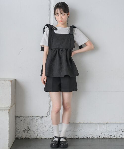 RETRO GIRL(レトロガール)の「肩リボンジャガードビスチェ(キャミソール・レディース・ブラック/ナチュラル/ベージュ・FREE)」の22枚目の写真