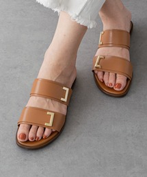 【ITALIAN SHOEMAKERS】ダブルベルトフラットサンダル(942310)