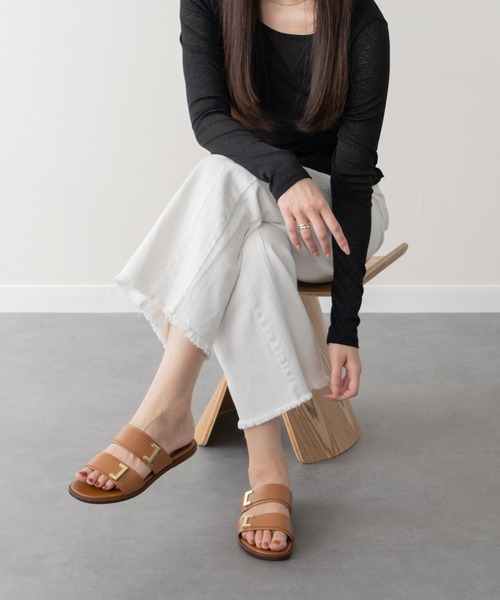 ITALIAN SHOEMAKERS(イタリアンシューメーカー)の「【ITALIAN SHOEMAKERS】ダブルベルトフラットサンダル(942310)(サンダル・レディース・アイボリー/ライトブラウン・35/36/37/38)」の13枚目の写真