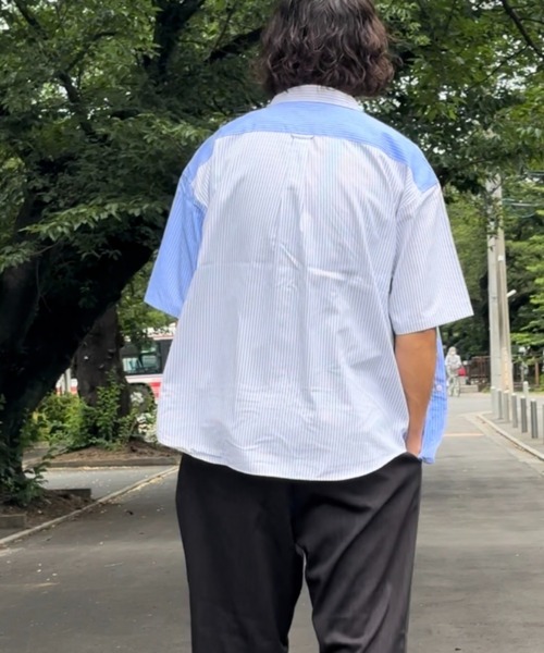 Naive magic(ナイーブマジック)の「レギュラーカラー オーバーサイズ ストライプ S/Sシャツ(シャツ/ブラウス・メンズ・マルチ/ブルー/ホワイト・M/L)」の18枚目の写真