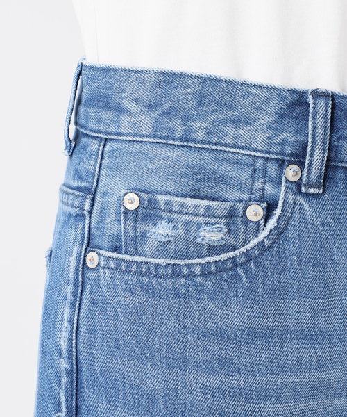 woadblue(ウォードブルー)の「【W by Woadblue / ダブリューバイウォードブルー】LOOSE TAPERED DENIM(デニムパンツ・レディース・ブルー/ホワイト・23/25/24)」の9枚目の写真