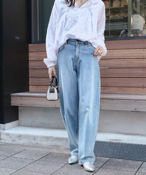 高身長 カーブデニムパンツ 丈長め・トールサイズ Essenave（デニム