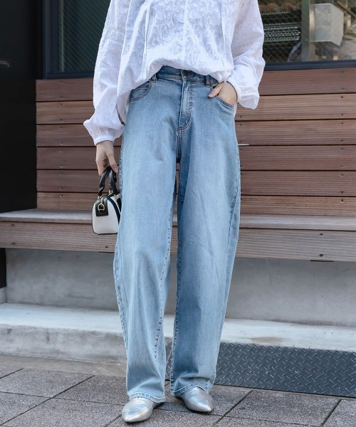slattgir（スラットジール）の「高身長　カーブデニムパンツ　丈長め・トールサイズ　Essenave（デニムパンツ・レディース・ブルー/ネイビー/ブラック/ホワイト・84/80/76/73/70/67/64/104/96/88）」の5枚目の写真