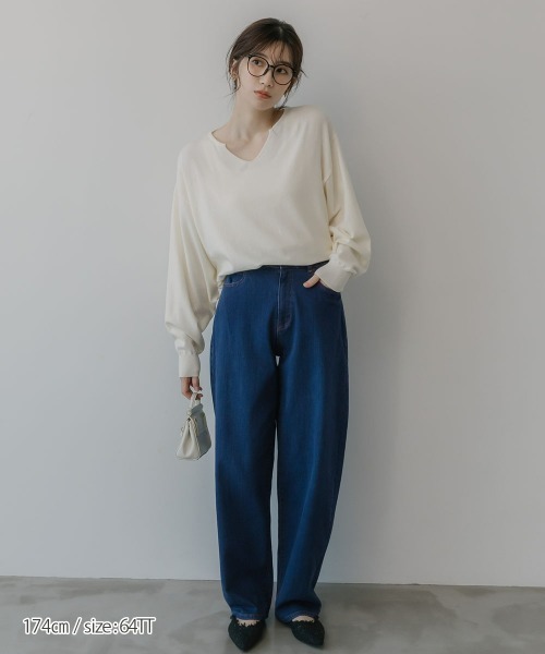 slattgir（スラットジール）の「高身長　カーブデニムパンツ　丈長め・トールサイズ　Essenave（デニムパンツ・レディース・ブルー/ネイビー/ブラック/ホワイト・84/80/76/73/70/67/64/104/96/88）」の14枚目の写真