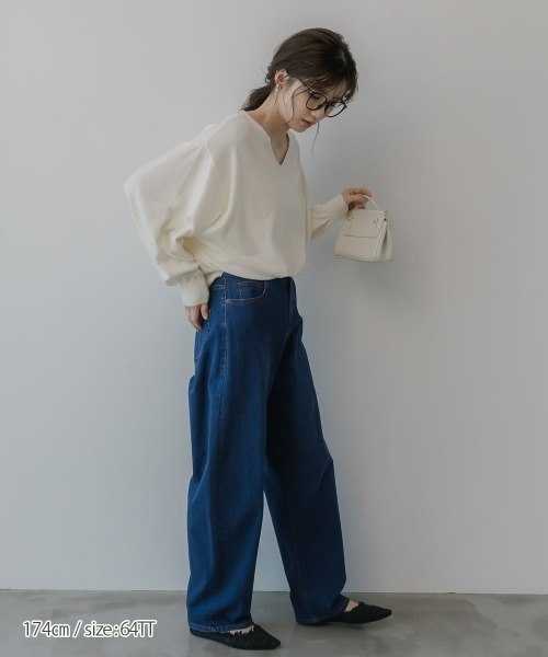 slattgir（スラットジール）の「高身長　カーブデニムパンツ　丈長め・トールサイズ　Essenave（デニムパンツ・レディース・ブルー/ネイビー/ブラック/ホワイト・84/80/76/73/70/67/64/104/96/88）」の15枚目の写真