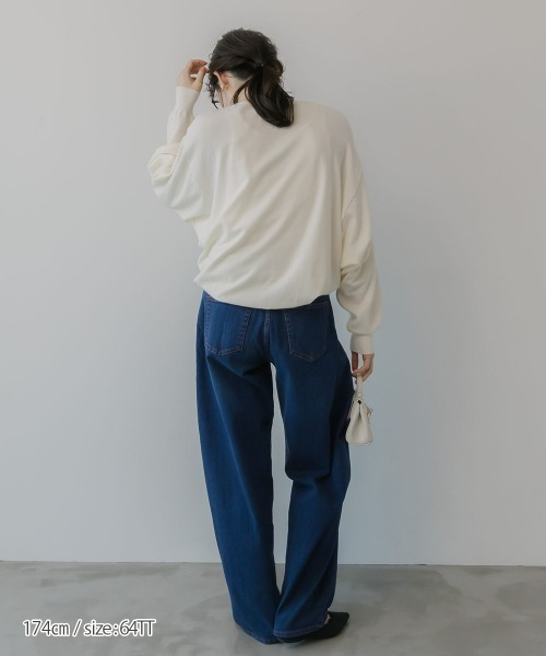 slattgir（スラットジール）の「高身長　カーブデニムパンツ　丈長め・トールサイズ　Essenave（デニムパンツ・レディース・ブルー/ネイビー/ブラック/ホワイト・84/80/76/73/70/67/64/104/96/88）」の16枚目の写真