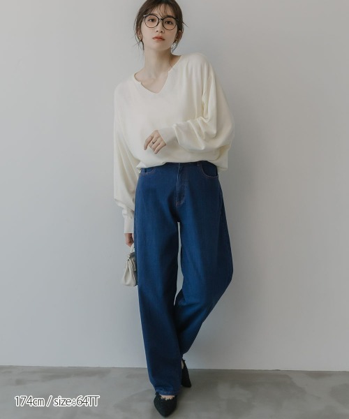 slattgir（スラットジール）の「高身長　カーブデニムパンツ　丈長め・トールサイズ　Essenave（デニムパンツ・レディース・ブルー/ネイビー/ブラック/ホワイト・84/80/76/73/70/67/64/104/96/88）」の19枚目の写真