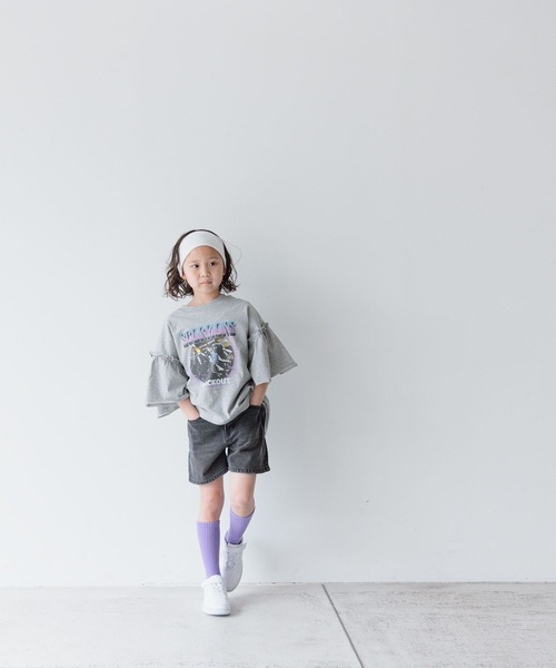 LOWRYS FARM(ローリーズファーム)の「SCORPIONSフリルTシャツ 116973(Tシャツ/カットソー・キッズ・チャコールグレー/グレー・110cm/120cm/130cm/140cm/150cm)」の9枚目の写真