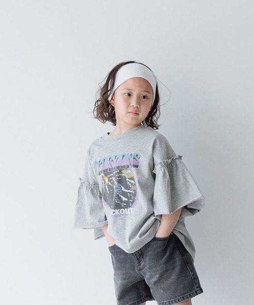 LOWRYS FARM(ローリーズファーム)の「SCORPIONSフリルTシャツ 116973(Tシャツ/カットソー・キッズ・チャコールグレー/グレー・110cm/120cm/130cm/140cm/150cm)」の12枚目の写真