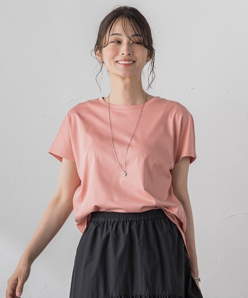 tシャツ 「WEB限定」「3サイズ」スムースコットンラウンドヘムカットソー「洗える/接触冷感」 レディース WEB限定】【3サイズ】スムースコットンラウンドヘムカットソー