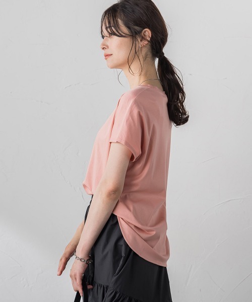 tシャツ 「WEB限定」「3サイズ」スムースコットンラウンドヘムカットソー「洗える/接触冷感」 レディース LAUTREAMONT tシャツ 「WEB限定」「3サイズ」スムースコットン
