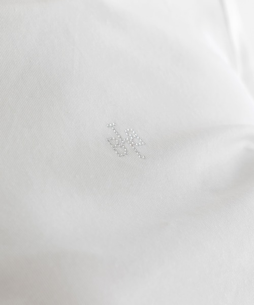 Julia Boutique(ジュリアブティック)の「ラインストーンロゴドロストギャザートップス/24093(Tシャツ/カットソー・レディース・ブラック/ホワイト・ONE)」の10枚目の写真