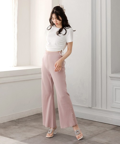 Julia Boutique(ジュリアブティック)の「ラインストーンロゴドロストギャザートップス/24093(Tシャツ/カットソー・レディース・ブラック/ホワイト・ONE)」の22枚目の写真