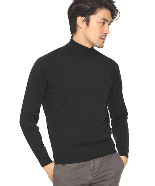 JOHN SMEDLEY（ジョンスメドレー）の「JOHN SMEDLEY / 30ゲージタートル（ニット/セーター・メンズ・ホワイト/シルバー/チャコールグレー/ブラック/ワイン/ブルー系その他/インディゴブルー/ネイビー・SMALL/LARGE/MEDIUM）」の3枚目の写真