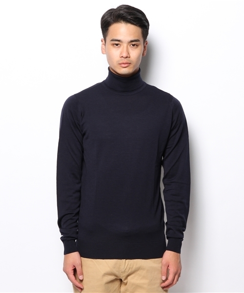 JOHN SMEDLEY（ジョンスメドレー）の「JOHN SMEDLEY / 30ゲージタートル（ニット/セーター・メンズ・ホワイト/シルバー/チャコールグレー/ブラック/ワイン/ブルー系その他/インディゴブルー/ネイビー・SMALL/LARGE/MEDIUM）」の9枚目の写真