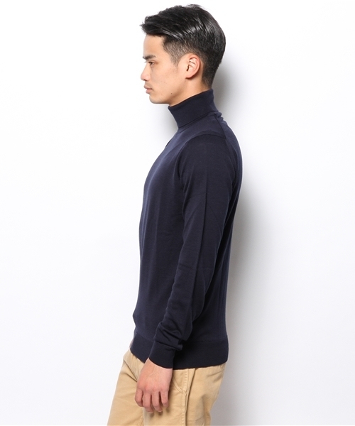 JOHN SMEDLEY（ジョンスメドレー）の「JOHN SMEDLEY / 30ゲージタートル（ニット/セーター・メンズ・ホワイト/シルバー/チャコールグレー/ブラック/ワイン/ブルー系その他/インディゴブルー/ネイビー・SMALL/LARGE/MEDIUM）」の10枚目の写真