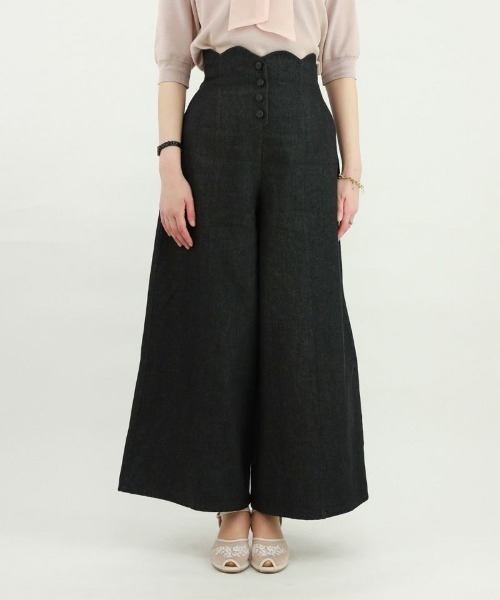 an another angelus（アンアナザーアンジェラス）の「ハイウエストスカラップワイドパンツ/ananotherangelus（その他パンツ・レディース・ブルーグリーン/ブラック・1/2）」の15枚目の写真