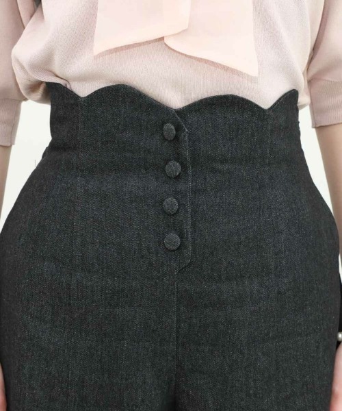 an another angelus（アンアナザーアンジェラス）の「ハイウエストスカラップワイドパンツ/ananotherangelus（その他パンツ・レディース・ブルーグリーン/ブラック・1/2）」の16枚目の写真