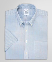 BROOKS BROTHERS（ブルックスブラザーズ）の「スーピマコットンストレッチ ミニチェック ショートスリーブ ドレスシャツ Regular Fit（シャツ/ブラウス・メンズ）」