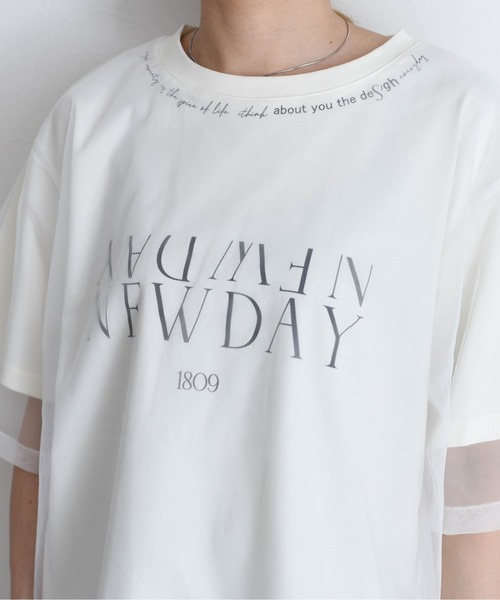 チュールレイヤードテキストロゴTシャツ Eimee Law│Eimee Law