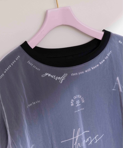 チュールレイヤードテキストロゴTシャツ Eimee Law│Eimee Law