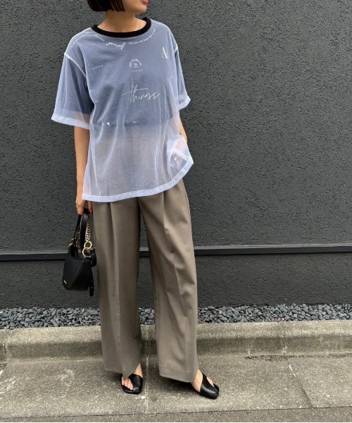チュールレイヤードテキストロゴTシャツ Eimee Law│Eimee Law