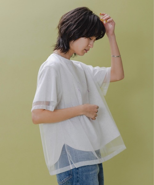 チュールレイヤードテキストロゴTシャツ Eimee Law│Eimee Law