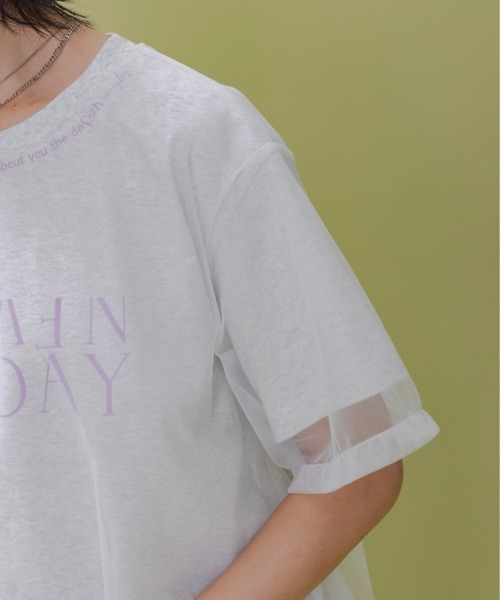 チュールレイヤードテキストロゴTシャツ Eimee Law│Eimee Law