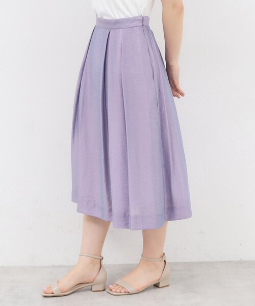 index（インデックス）の「◆シャンブレータックフレアスカート【洗濯機洗い可】（スカート・レディース・チャコールグレー/ダークグリーン/パープル・40/38/36/34/42）」の10枚目の写真