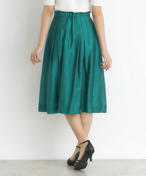 index(インデックス)の「◆シャンブレータックフレアスカート【洗濯機洗い可】(スカート・レディース・チャコールグレー/ダークグリーン/パープル・40/38/36/34/42)」の15枚目の写真