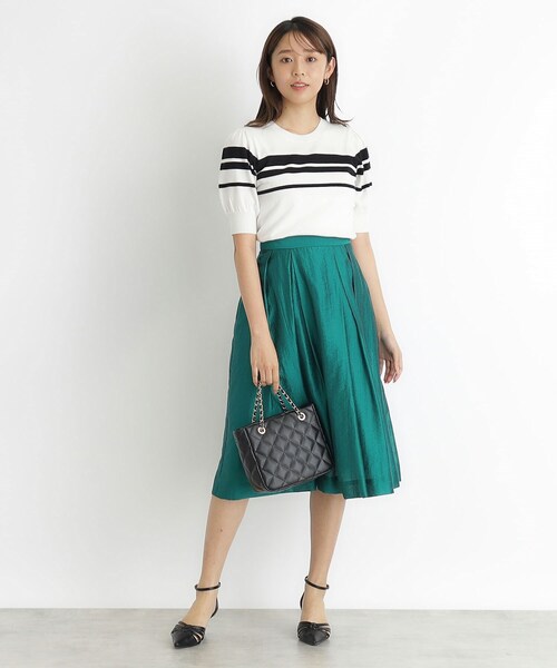 index（インデックス）の「◆シャンブレータックフレアスカート【洗濯機洗い可】（スカート・レディース・チャコールグレー/ダークグリーン/パープル・40/38/36/34/42）」の17枚目の写真