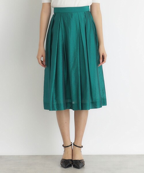 index（インデックス）の「◆シャンブレータックフレアスカート【洗濯機洗い可】（スカート・レディース・チャコールグレー/ダークグリーン/パープル・40/38/36/34/42）」の19枚目の写真