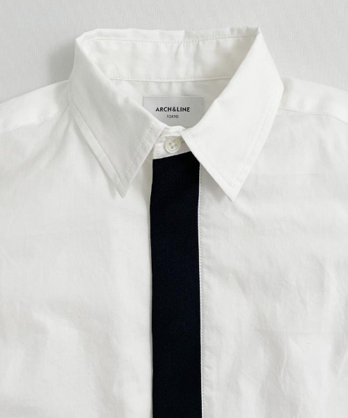 ARCH & LINE(アーチアンドライン)の「OG H/S KNIT TIE SHIRT(シャツ/ブラウス・キッズ・ホワイト・XS/S/M/L/XL)」の3枚目の写真