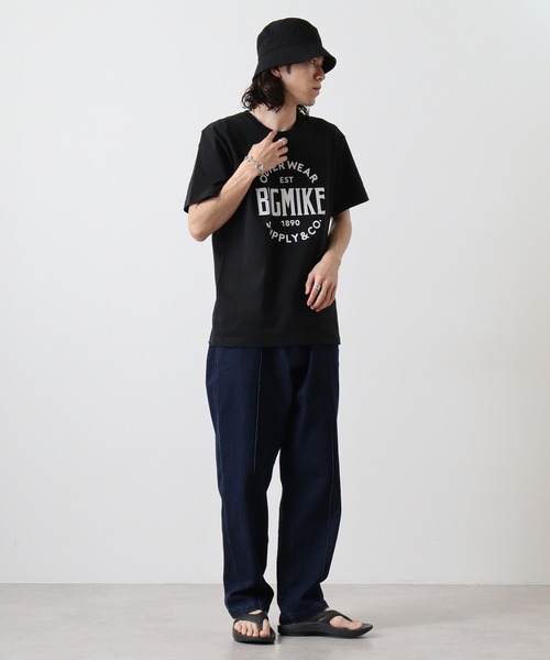 BIG MIKE(ビッグマイク)の「BIGMIKE Tシャツ 半袖(Tシャツ/カットソー・メンズ・ホワイト系その他/ネイビー/ブラック/ブラック系その他/ホワイト・XL/M/L)」の9枚目の写真