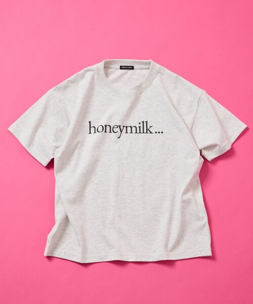 FREAK'S STORE(フリークスストア)の「限定展開 キッズ ロゴプリント クルーネック Tシャツ / KIDS honeymilk(Tシャツ/カットソー・キッズ・ホワイト/チャコールグレー/ネイビー/グレー・140/150/120/130)」の3枚目の写真