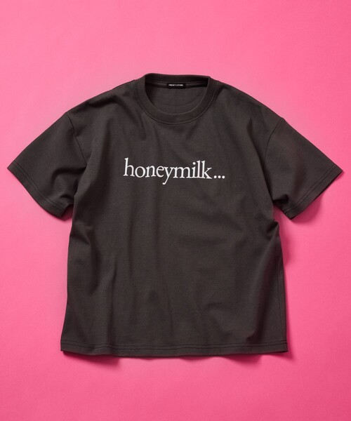 FREAK'S STORE(フリークスストア)の「限定展開 キッズ ロゴプリント クルーネック Tシャツ / KIDS honeymilk(Tシャツ/カットソー・キッズ・ホワイト/チャコールグレー/ネイビー/グレー・140/150/120/130)」の13枚目の写真