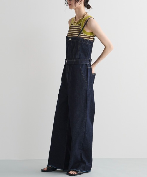 MERLOT(メルロー)の「デニムベアオールインワン(つなぎ/オールインワン・レディース・ネイビー/ブルー・FREE)」の2枚目の写真