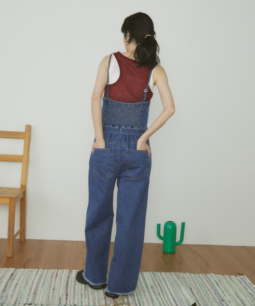 MERLOT(メルロー)の「デニムベアオールインワン(つなぎ/オールインワン・レディース・ネイビー/ブルー・FREE)」の7枚目の写真