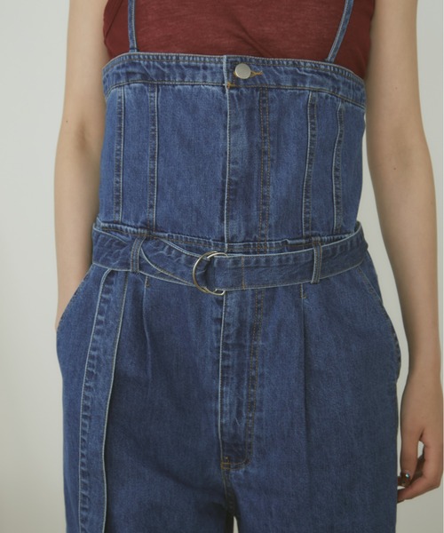 MERLOT(メルロー)の「デニムベアオールインワン(つなぎ/オールインワン・レディース・ネイビー/ブルー・FREE)」の5枚目の写真