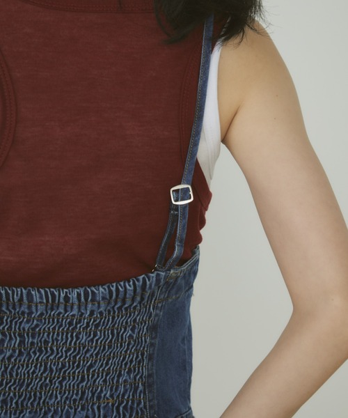 MERLOT(メルロー)の「デニムベアオールインワン(つなぎ/オールインワン・レディース・ネイビー/ブルー・FREE)」の3枚目の写真