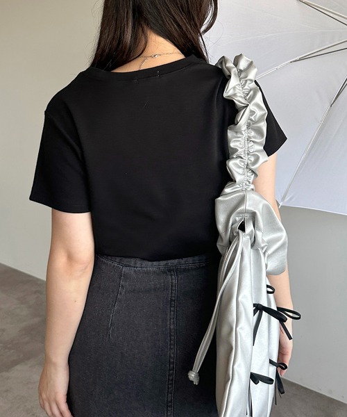 apres jour mignon(アプレジュールミニョン)の「【apres jour mignon SOIE】チュールモチーフフリルT【ZOZOTOWN限定アイテム】(Tシャツ/カットソー・レディース・ネイビー/ブラック/チャコールグレー/ブラック系その他・X-LARGE/フリー)」の9枚目の写真