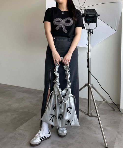 apres jour mignon(アプレジュールミニョン)の「【apres jour mignon SOIE】チュールモチーフフリルT【ZOZOTOWN限定アイテム】(Tシャツ/カットソー・レディース・ネイビー/ブラック/チャコールグレー/ブラック系その他・X-LARGE/フリー)」の10枚目の写真