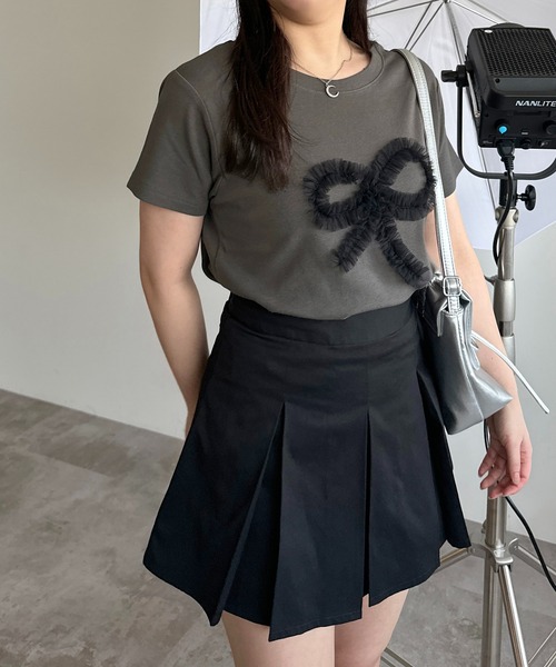 apres jour mignon(アプレジュールミニョン)の「【apres jour mignon SOIE】チュールモチーフフリルT【ZOZOTOWN限定アイテム】(Tシャツ/カットソー・レディース・ネイビー/ブラック/チャコールグレー/ブラック系その他・X-LARGE/フリー)」の14枚目の写真