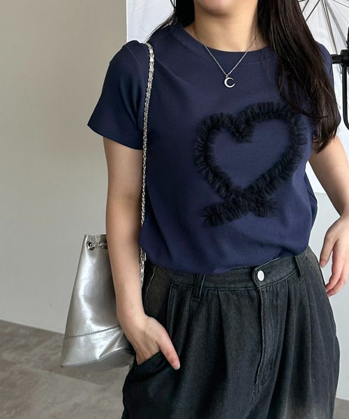 apres jour mignon(アプレジュールミニョン)の「【apres jour mignon SOIE】チュールモチーフフリルT【ZOZOTOWN限定アイテム】(Tシャツ/カットソー・レディース・ネイビー/ブラック/チャコールグレー/ブラック系その他・X-LARGE/フリー)」の19枚目の写真