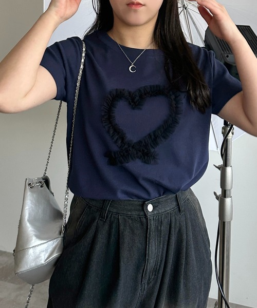 apres jour mignon(アプレジュールミニョン)の「【apres jour mignon SOIE】チュールモチーフフリルT【ZOZOTOWN限定アイテム】(Tシャツ/カットソー・レディース・ネイビー/ブラック/チャコールグレー/ブラック系その他・X-LARGE/フリー)」の20枚目の写真