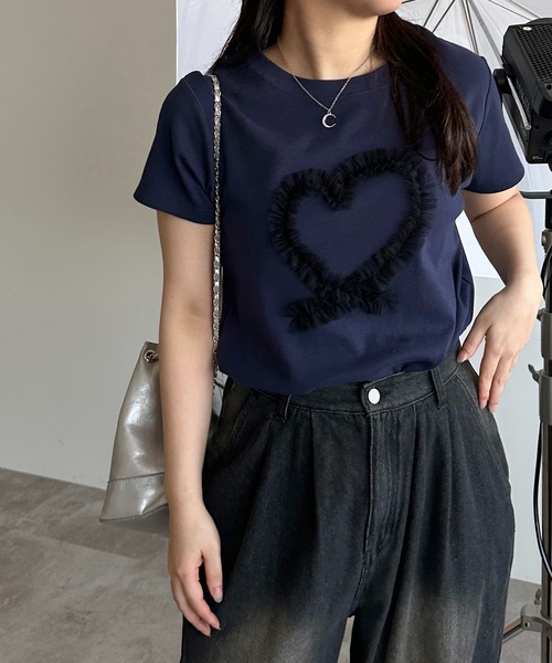 apres jour mignon(アプレジュールミニョン)の「【apres jour mignon SOIE】チュールモチーフフリルT【ZOZOTOWN限定アイテム】(Tシャツ/カットソー・レディース・ネイビー/ブラック/チャコールグレー/ブラック系その他・X-LARGE/フリー)」の21枚目の写真