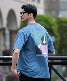 『CavariA/キャバリア』バックプリントイラストガール半袖Tシャツ