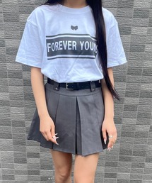 ガーリーなリボン付き英字Tシャツ