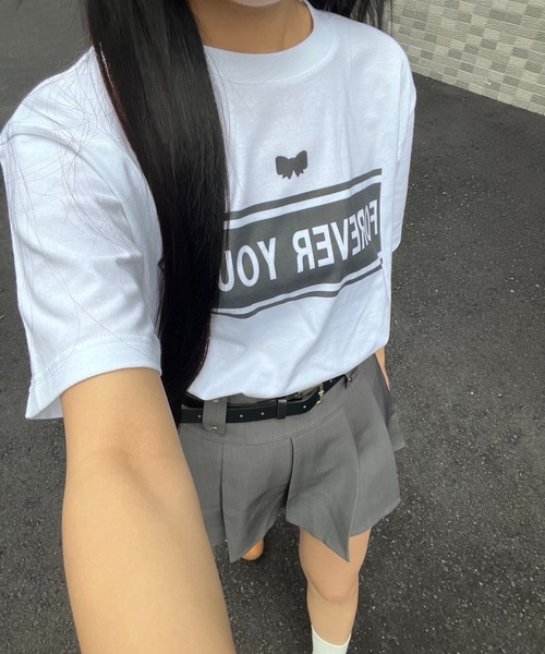 fiere（フィエール）の「ガーリーなリボン付き英字Tシャツ（Tシャツ/カットソー・レディース・ホワイト・M/L）」の6枚目の写真