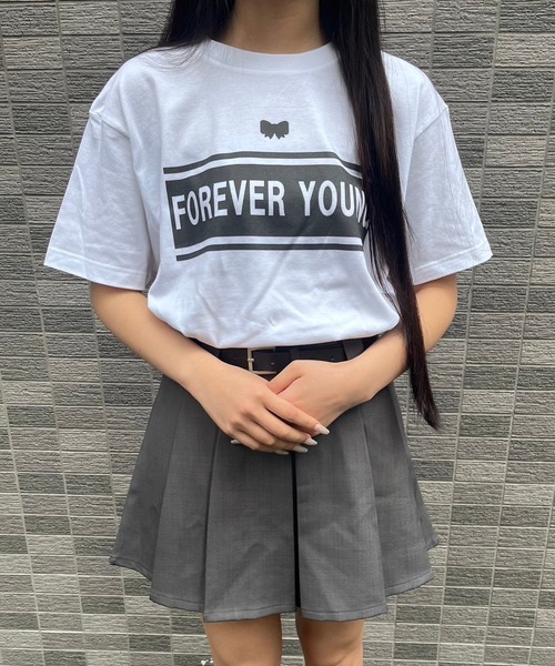 fiere（フィエール）の「ガーリーなリボン付き英字Tシャツ（Tシャツ/カットソー・レディース・ホワイト・M/L）」の2枚目の写真